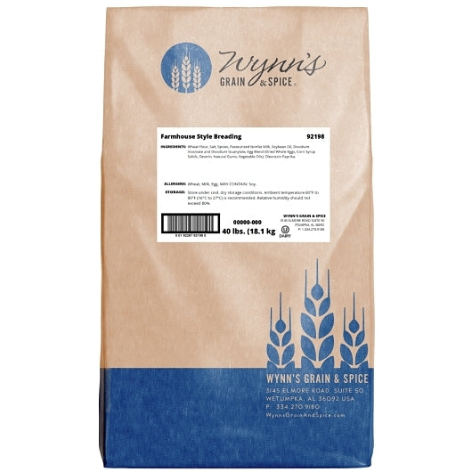 Wynn's Grain & Spice Farmhouse, Bagged Breading, 1 x 40 lb Case - Pantry Ingredients