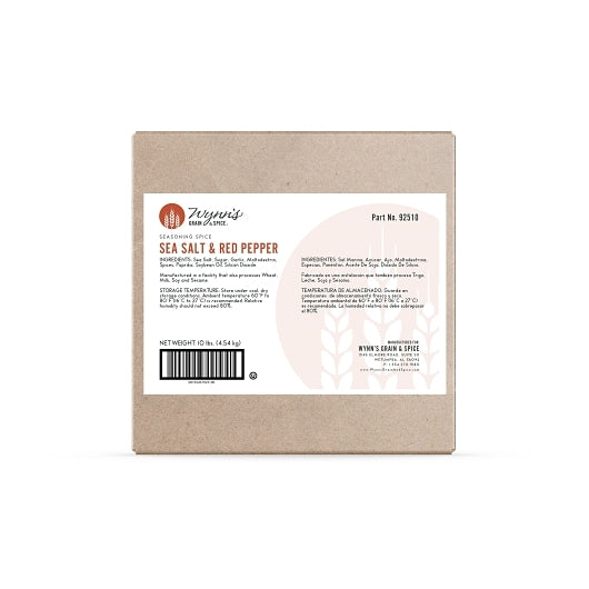 Wynn's Grain & Spice All Natural Sea Salt & Red Pepper, 1 x 10 lb Case - Spices Seasonings