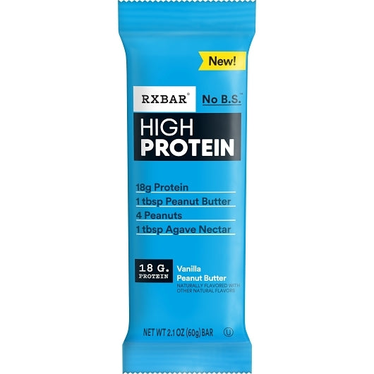 Rxbar High Protein Peanut Butter Vanilla, 6 x 12 x 2.1 oz Case - Pantry Ingredients