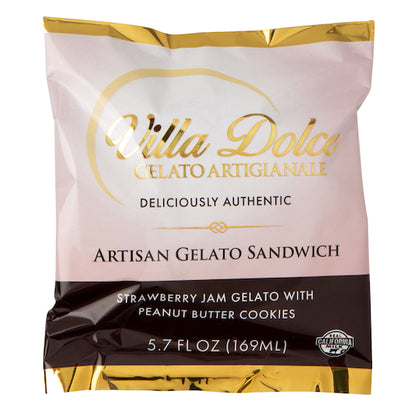 Artigianale Villa Dolce Strawberry Jam with Peanut Butter Sandwich, 18 x 5.7 oz Case - Condiments & Sauces