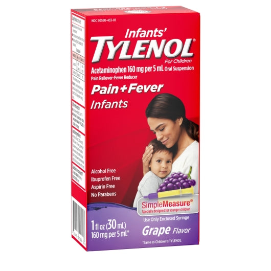 Infants Tylenol Pain Infant Drop Grape, 6 x 6 x 1 fl oz Case - DOT product image 3