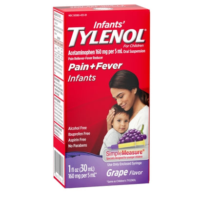 Infants Tylenol Pain Infant Drop Grape, 6 x 6 x 1 fl oz Case - DOT product image 3