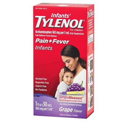 Infants Tylenol Pain Infant Drop Grape, 6 x 6 x 1 fl oz Case - DOT product image 7