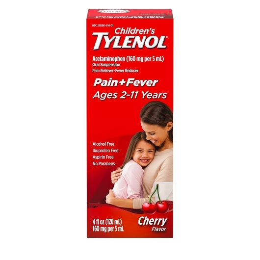 Tylenol Children's Suspension Cherry, 12 x 3 x 4 fl oz Case - Health & Personal Care