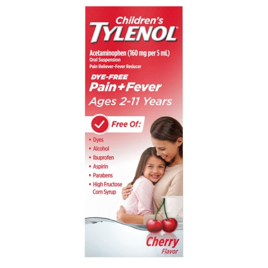 Tylenol Children'S Dye Free Oral Suspension Cherry, 12 x 3 x 4 fl oz Case - DOT product image 2