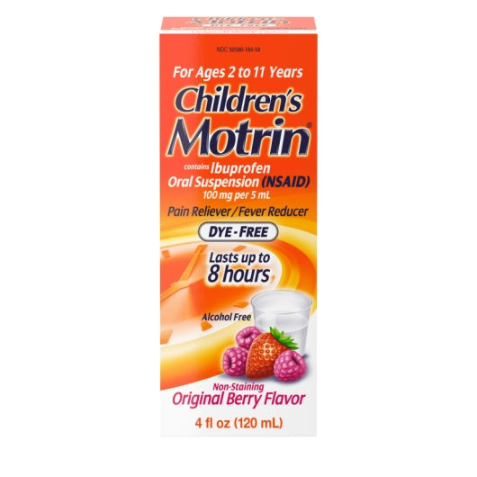 Motrin Children's Dye Free Suspension Berry, 12 x 3 x 4 fl oz Case - Health & Personal Care