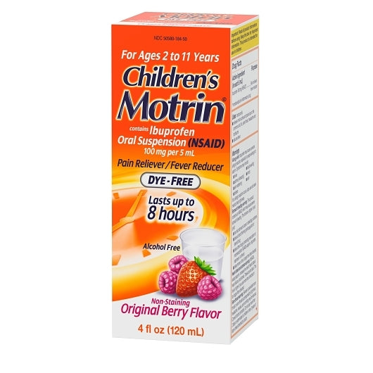 Motrin Children's Dye Free Suspension Berry, 12 x 3 x 4 fl oz Case - DOT product image 4