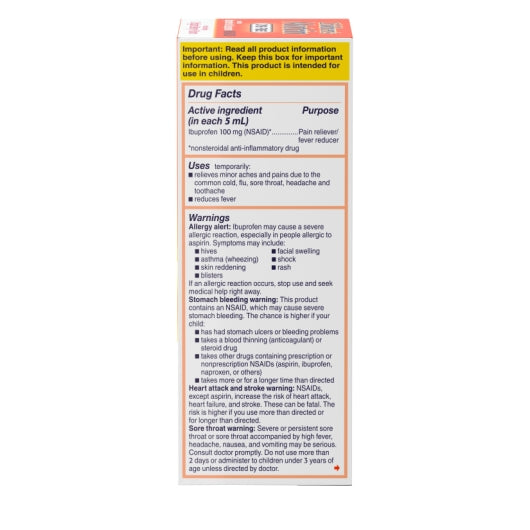 Motrin Children's Dye Free Suspension Berry, 12 x 3 x 4 fl oz Case - DOT product image 5