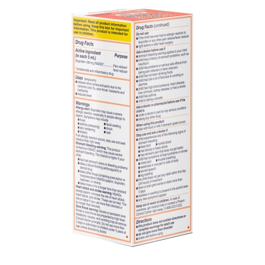 Motrin Children's Dye Free Suspension Berry, 12 x 3 x 4 fl oz Case - DOT product image 6