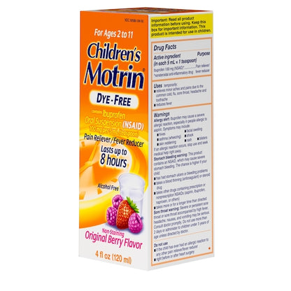 Motrin Children's Dye Free Suspension Berry, 12 x 3 x 4 fl oz Case - DOT product image 8