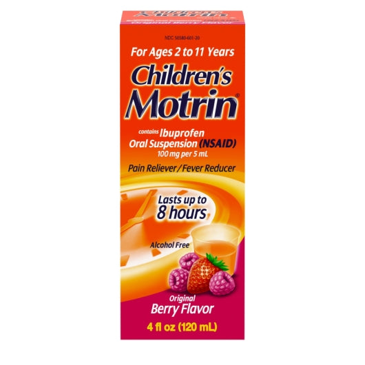 Motrin Children's Berry Oral Suspension, 12 x 3 x 4 fl oz Case - Health & Personal Care