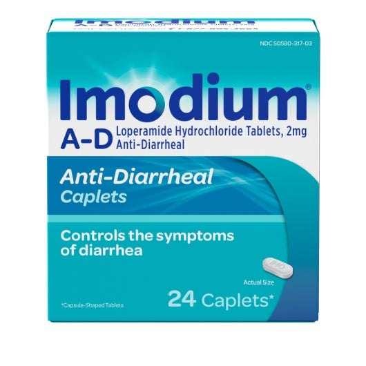 Imodium A-D Caplets, 4 x 6 x 24 ct Case - DOT product image 2