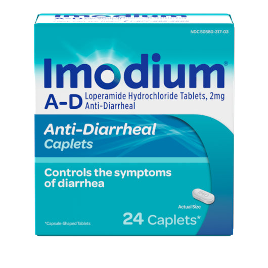 Imodium A-D Caplets, 4 x 6 x 24 ct Case - DOT product image 3