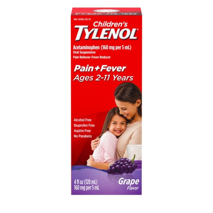 Tylenol Suspension Grape, 12 x 3 x 4 fl oz Case - Health & Personal Care