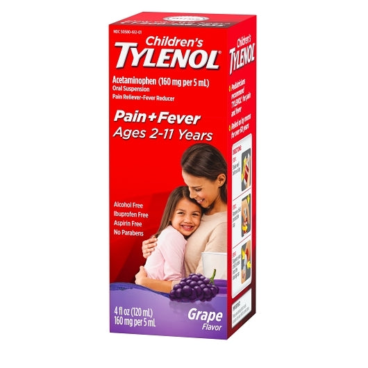 Tylenol Suspension Grape, 12 x 3 x 4 fl oz Case - DOT product image 4