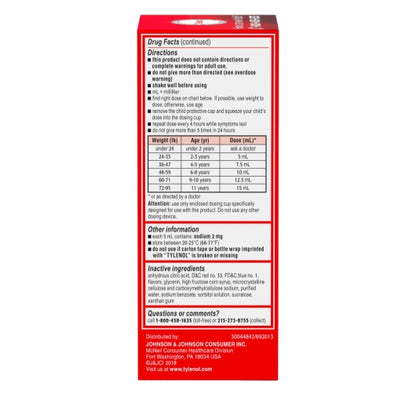 Tylenol Suspension Grape, 12 x 3 x 4 fl oz Case - DOT product image 7