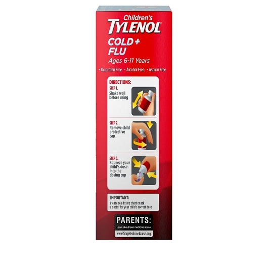 Tylenol Cold & Flu Suspension Grape, 12 x 3 x 4 fl oz Case - DOT product image 5