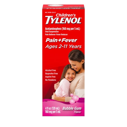 Tylenol Suspension Bubblegum, 12 x 3 x 4 fl oz Case - Health & Personal Care