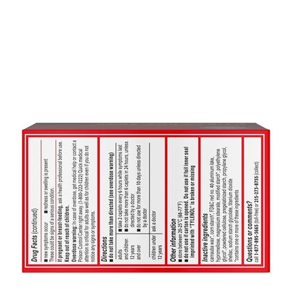 Tylenol Johnson & Extra Strength Acetaminophen Caplets, 8 x 6 x 100 ct Case - Alternate product angle or state