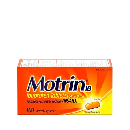 Motrin Caplets, 8 x 6 x 100 ct Case - DOT product image 2