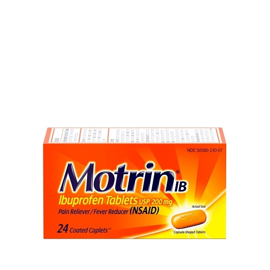 Motrin Ibuprofen Caplets, 8 x 6 x 24 ct Case - Health & Personal Care