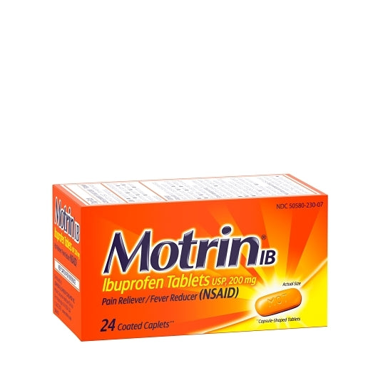 Motrin Ibuprofen Caplets, 8 x 6 x 24 ct Case - DOT product image 3