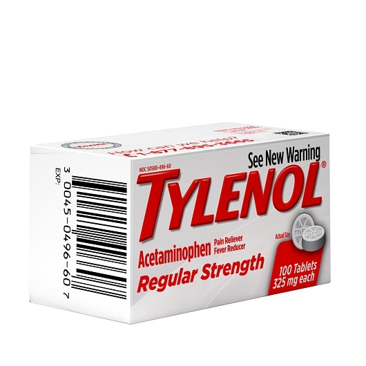 ESK Plus Regular Strength Acetaminophen 325 Mg Tablets, 12 x 6 x 100 ct Case - Alternate product angle or state