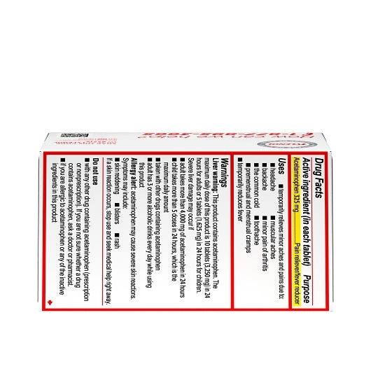 ESK Plus Regular Strength Acetaminophen 325 Mg Tablets, 12 x 6 x 100 ct Case - Alternate product angle or state