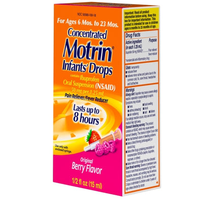 Motrin Infant Drop Berry, 6 x 6 x 0.5 fl oz Case - Alternate product angle or state