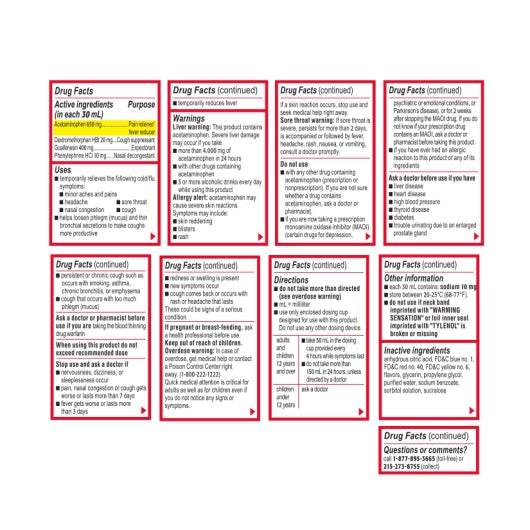 Tylenol Cough & Congestion Liquid, 8 x 3 x 8 fl oz Case - DOT product image 4