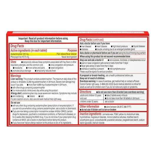 Sudafed Non-Drowsy Pe Sinus Pressure & Pain Caplets, 12 x 6 x 24 ct Case - DOT product image 6
