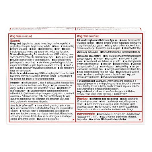 Sudafed Non-Drowsy PE Head Congestion & Pain Caplets, 8 x 3 x 20 ct Case - DOT product image 6