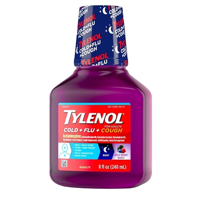 Tylenol Cold Flu Wildberry Cough Bottle Syrup Bottle, 8 x 3 x 8 fl oz Case - DOT product image 8
