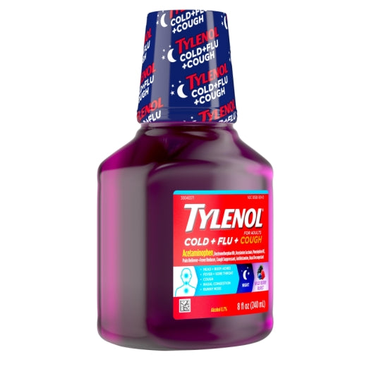 Tylenol Cold Flu Wildberry Cough Bottle Syrup Bottle, 8 x 3 x 8 fl oz Case - DOT product image 6