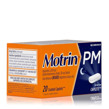 Motrin Pm Caplets, 4 x 6 x 20 ct Case - DOT product image 4