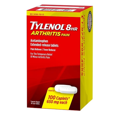 Tylenol 8 Hour Arthritis Pain Caplets, 16 x 3 x 100 ct Case - Alternate product angle or state