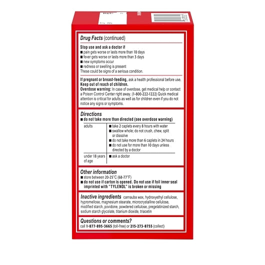 Tylenol 8 Hour Arthritis Pain Caplets, 16 x 3 x 100 ct Case - Alternate product angle or state