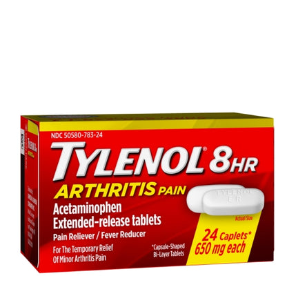 Tylenol Arthritis Pain Relief Caplets, 12 x 6 x 24 ct Case - Alternate product angle or state