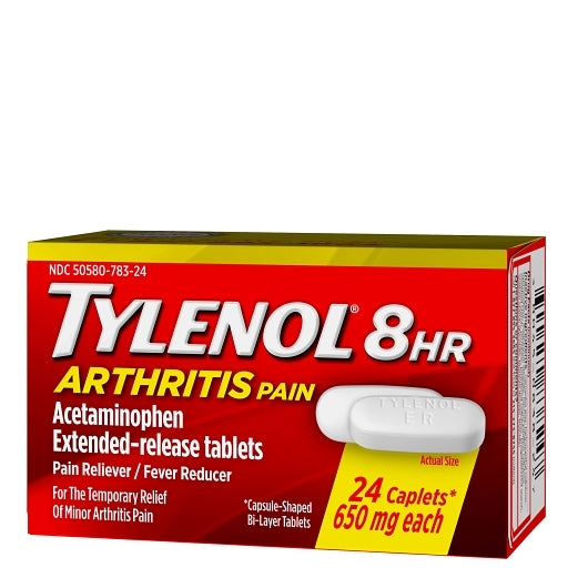 Tylenol Arthritis Pain Relief Caplets, 12 x 6 x 24 ct Case - Alternate product angle or state