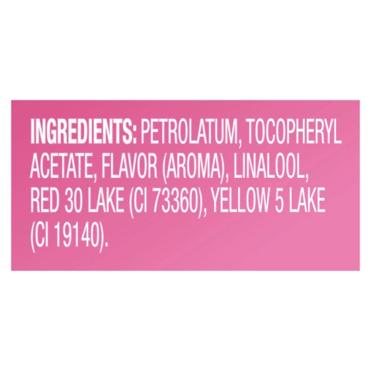 Vaseline LIP THERAPY ROSY LIPS, 4 x 8 x 0.25 oz Case - Ingredients label