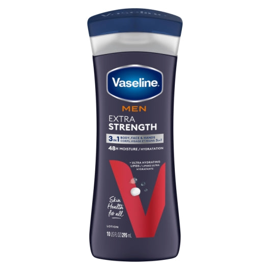Vaseline Body Lotion Men's Extra Strength, 6 x 10 fl oz Case - Health & Personal Care