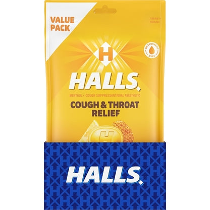 Halls Honey Lemon Cough Drops, 2 x 6 x 80 ct Case - GS1 open-case image