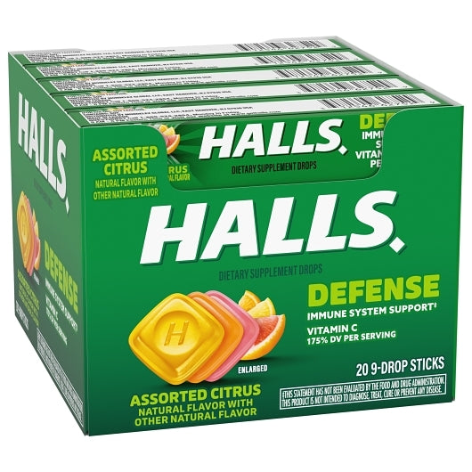 Halls Vitamin C Assorted Citrus Defense, 24 x 20 x 9 ct Case - DOT product image 7