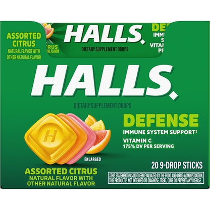 Halls Vitamin C Assorted Citrus Defense, 24 x 20 x 9 ct Case - DOT product image 4