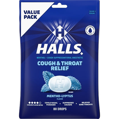 Halls Regular Menthol Eucalyptus Cough Drops, 12 x 80 ct Case - DOT product image 3