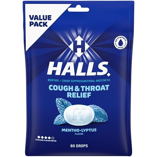 Halls Regular Menthol Eucalyptus Cough Drops, 12 x 80 ct Case - DOT product image 4
