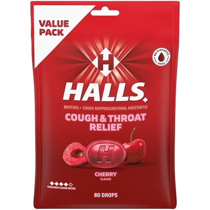 Halls RELIEF CHERRY ECONOMY PACK COUGH DROPS, 12 x 80 ct Case - DOT product image 4