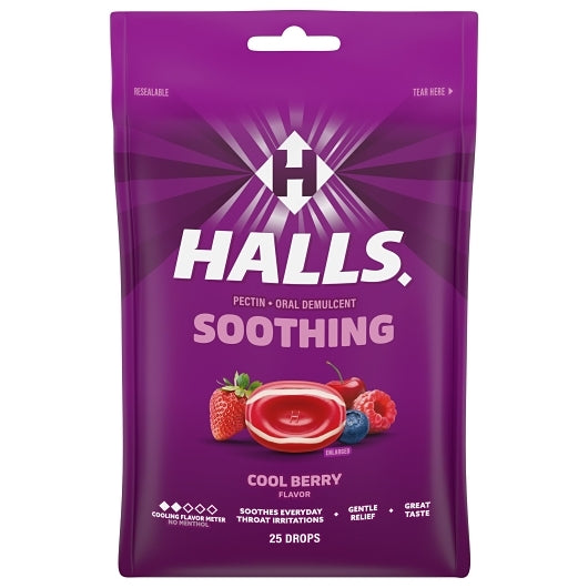 Halls Breezers Cool Berry Cough Drops, 4 x 12 x 25 ct Case - DOT product image 2