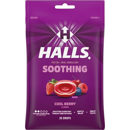 Halls Breezers Cool Berry Cough Drops, 4 x 12 x 25 ct Case - DOT product image 3