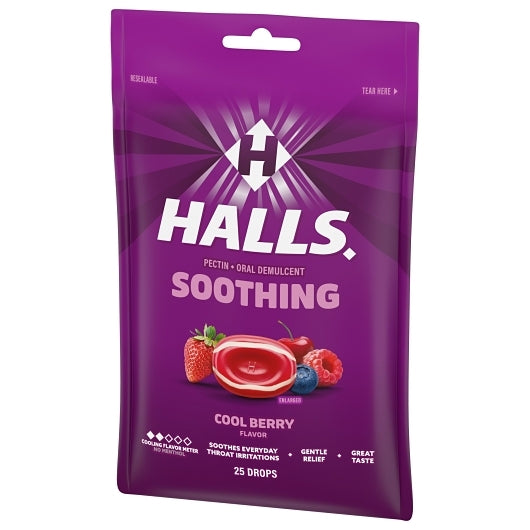 Halls Breezers Cool Berry Cough Drops, 4 x 12 x 25 ct Case - DOT product image 7